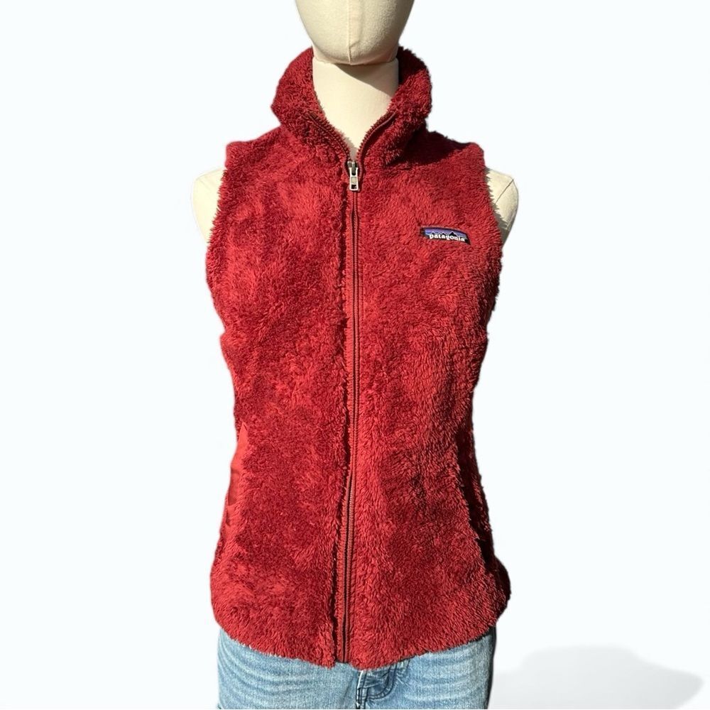 Patagonia Los Gatos Women’s Fleece Vest XS Red Full Zip Gorpcore Outdoor Hiking